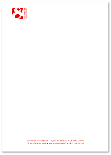 papier en-tête Association pour l'Atelier